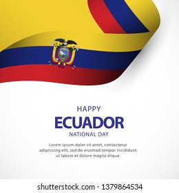 Happy ecuador independence day vector template