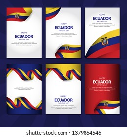 Happy ecuador independence day vector template