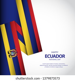 Happy ecuador independence day vector illustration design template