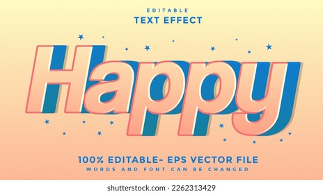 Happy Editable Text Effect Design Template, Effect Saved In Graphic Style