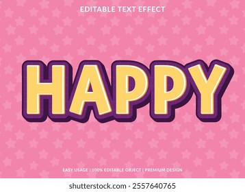 happy editable text effect template use for logotype title and headline sticker