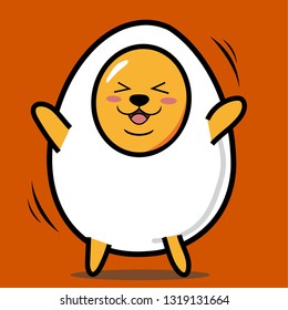 Happy Egg Cartoon Mascot.Cartoon Vector 