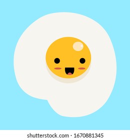 Happy egg, illustration, vector on white background.
