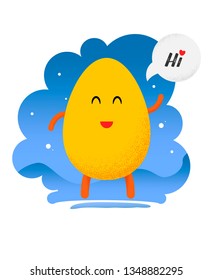 Happy Egg say Hi Happy Easter vector 