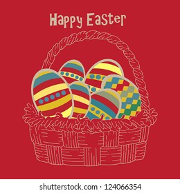 Happy eggs with basket