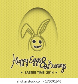 Happy Eggs & Bunny's vector illustration - Easter time 2014