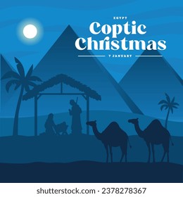 
Happy Egypt Coptic Christmas illustration vector background. Vector eps 10