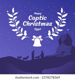 
Happy Egypt Coptic Christmas illustration vector background. Vector eps 10