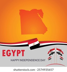 Happy Egypt Independence day, Egypt Flag August 19 , National Day, National Flag, Creative Minimal Design Editable vector .Egypt  banner design shape vector illustration