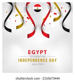 Happy Egypt Independence Day July 23th Celebration Vector Design Illustration. Template for Poster, Banner, Advertising, Greeting Card or Print Design Element