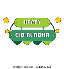 Happy Eid Adha greeting sign