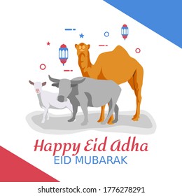 Happy Eid Adha Mubarak Vector Illustration