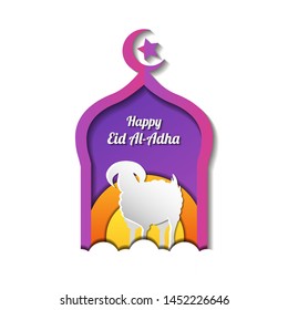 Happy Eid Adha Muslim Holiday Vector Illustration