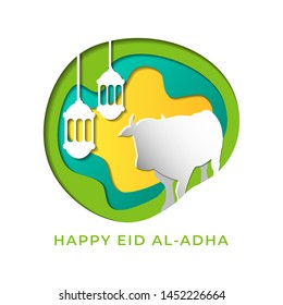 Happy Eid Adha Muslim Holiday Vector Illustration