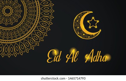 Happy Eid Al Adha Background Vector Illustration with Islamic Pattern Moon and Star, Selamat Hari Raya Idul Adha, Hari Raya Kurban