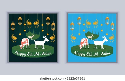 Plantilla de vector de diseño feliz de eid al adha