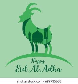 Happy Eid Al Adha Goat illustration vector