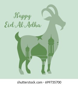 Happy Eid Al Adha Goat illustration vector