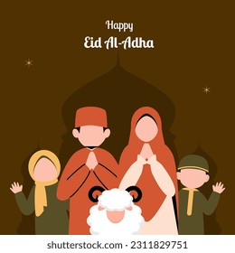 Happy eid al adha greeting card.
