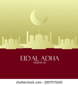 happy eid al adha is mean muslim event template background with pop art style