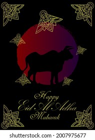Happy eid al adha ist ein gemeiner muslimischer Hintergrund mit Pop-Art-Stil