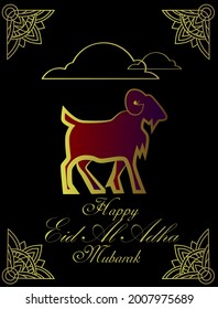 happy eid al adha is mean muslim event template background with pop art style