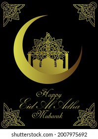 Happy eid al adha ist ein gemeiner muslimischer Hintergrund mit Pop-Art-Stil