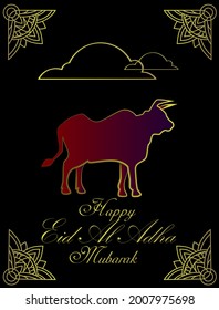 happy eid al adha is mean muslim event template background with pop art style