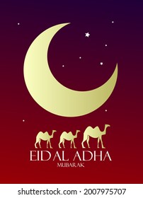 feliz eid al adha es un fondo de plantilla de evento musulmán medio con estilo de arte pop