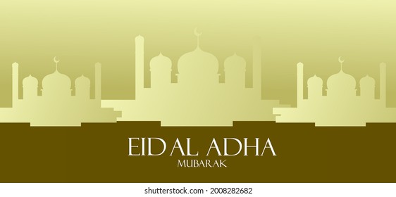 happy eid al adha is mean muslim event template background with pop art style