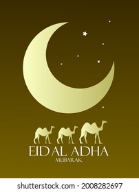 happy eid al adha is mean muslim event template background with pop art style