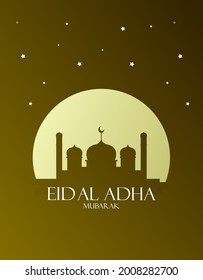 happy eid al adha is mean muslim event template background with pop art style