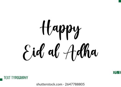 Feliz Eid al Adha   Texto de tipografía con estilo moderno 