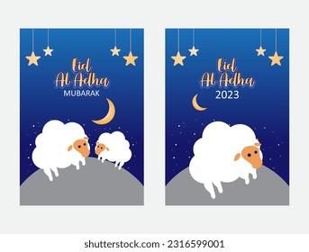 happy eid al adha mubarak social media stories vector flat design, theme background