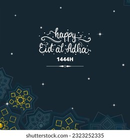 Happy eid Al adha Mubarak Design with text typography concept background 