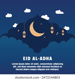 Happy Eid Al Adha Mubarak celebration banner vector design template
