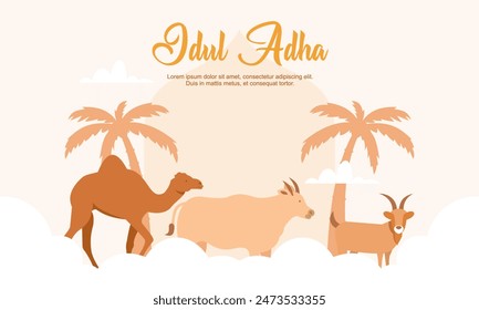 Happy eid al adha mubarak cute background