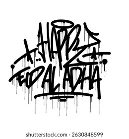 Happy eid al adha sign in graffiti style