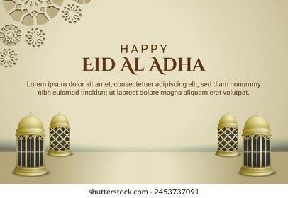 happy eid al adha template banner with abstract gradient yellow background design5
