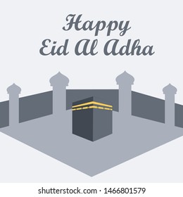 Happy Eid al adha,Simple ka'bah vector, Ka'bah background,eid mubarok