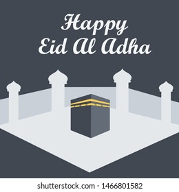 Happy Eid al adha,Simple ka'bah vector, Ka'bah background,eid mubarok