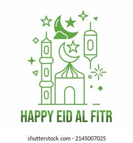 Feliz diseño de la celebración del día de eid al fitr.