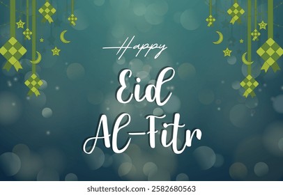 happy eid al fitr template banner with beautiful islamic ornament with blue background design 7