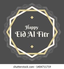 Happy eid al fitr vector for Islamic celebration. Can use for social media post, etc