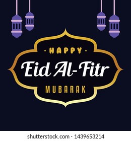 Happy Eid Al Fitr Vector Illustration Design for Banner and Poster Template