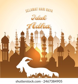 Happy Eid al-Adha banner, suitable background for greeting card