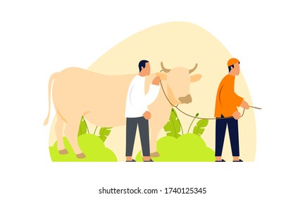 Happy Eid al-Adha Grußposten, Idul adha Illustration oder islamisches Festival der Opfer