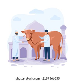 Happy Eid al-Adha Greeting Post, Idul adha illustration or islamic festival of sacrifice