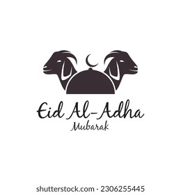 happy Eid al-Adha Mubarak  Islamic religion  mosque  goat  logo design