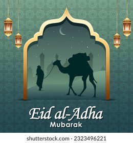 Happy Eid al-Adha Mubarak square background